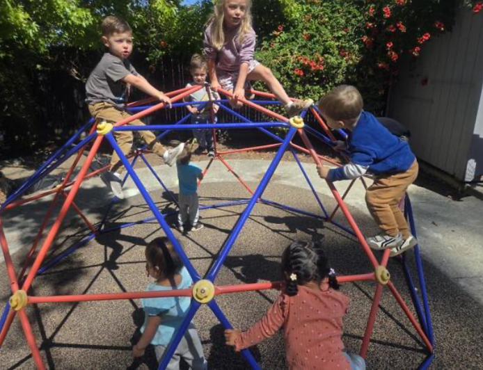 Children playing at preschool